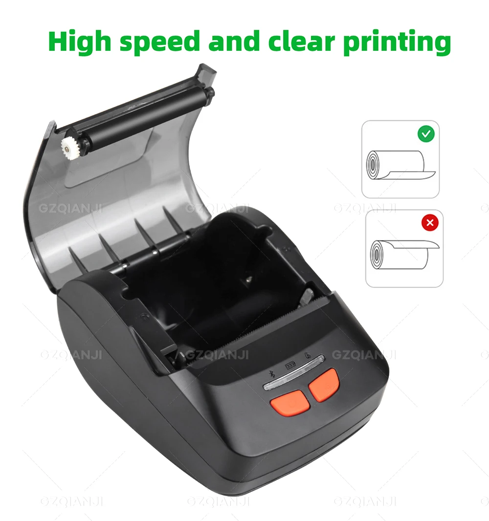 Imprimante thermique Bluetooth sans fil portable, imprimante de reçus,  impression de billets, rouleau de papiers, petite étiquette de poche, 58mm  - AliExpress