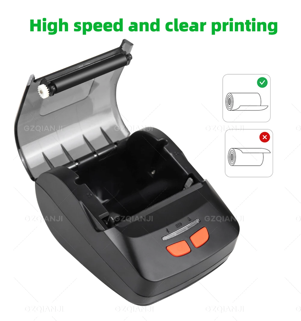 Receipt Printer 58mm, Wireless Bluetooth Portable Mini Thermal pos  Printer,2 inch Pocket Ticket Bill iOS Android Invoice Printer for Small  Business