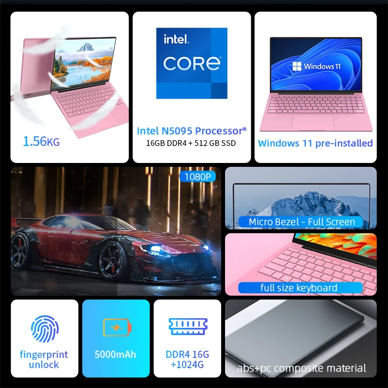 BEEX 15.6 ġ ̹ Ʈ,  N5095,  11 DDR4, 16 GB, 12GB , 256 GB, 512GB SSD, ,  4.0, ũ ׷,  