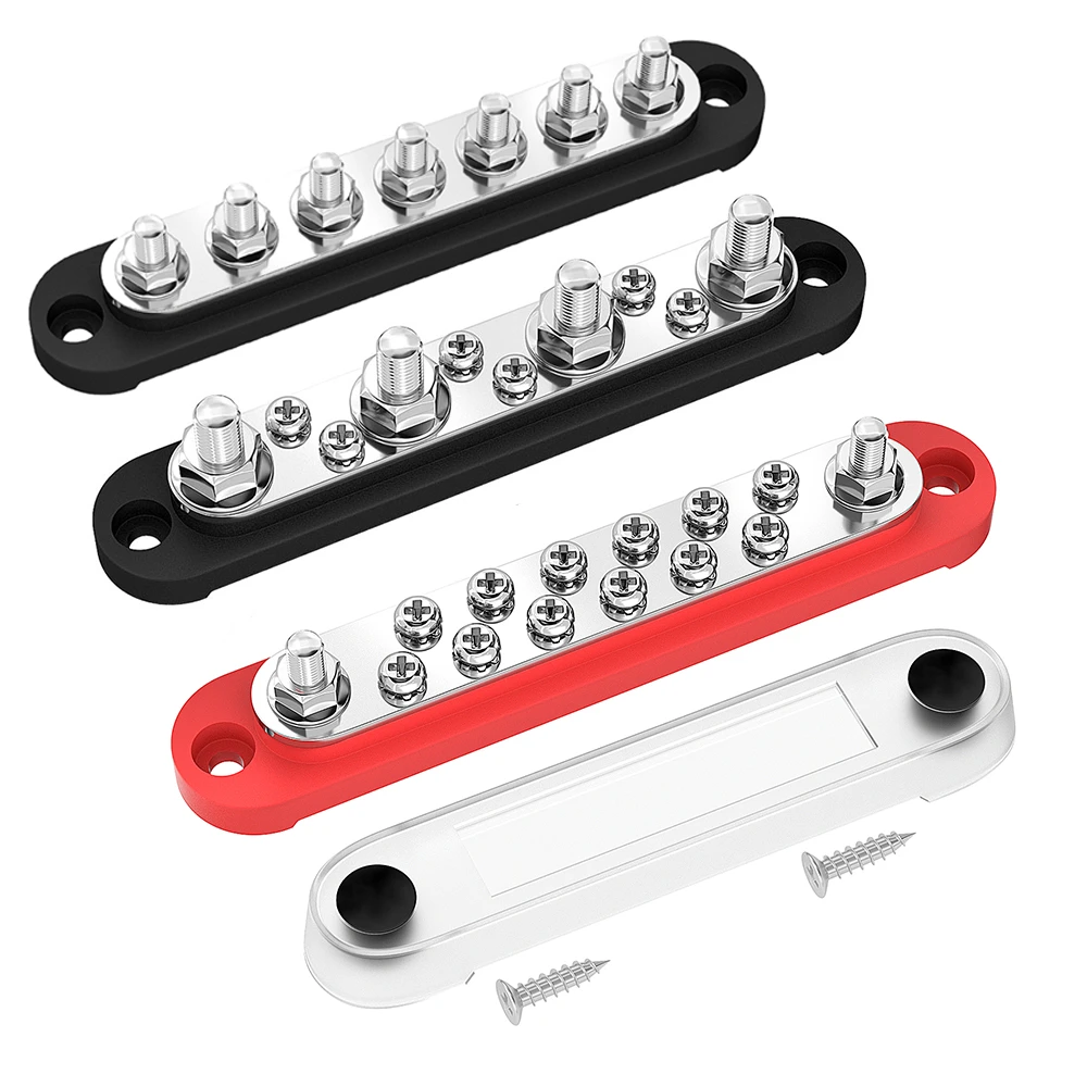 Car Terminal Block Negative Bus Bar 12v Power Distribution Block M8 Termianl Bus For Automotive