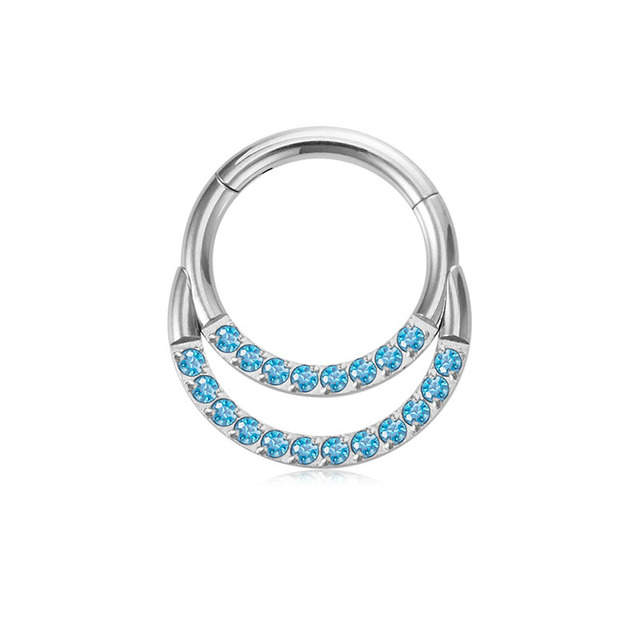 Nose Ring Hoop Septum Piercing Hinged Segment Clicker Surgical Steel Ear Cartilage Earrings Tragus Helix Daith Body Jewelry