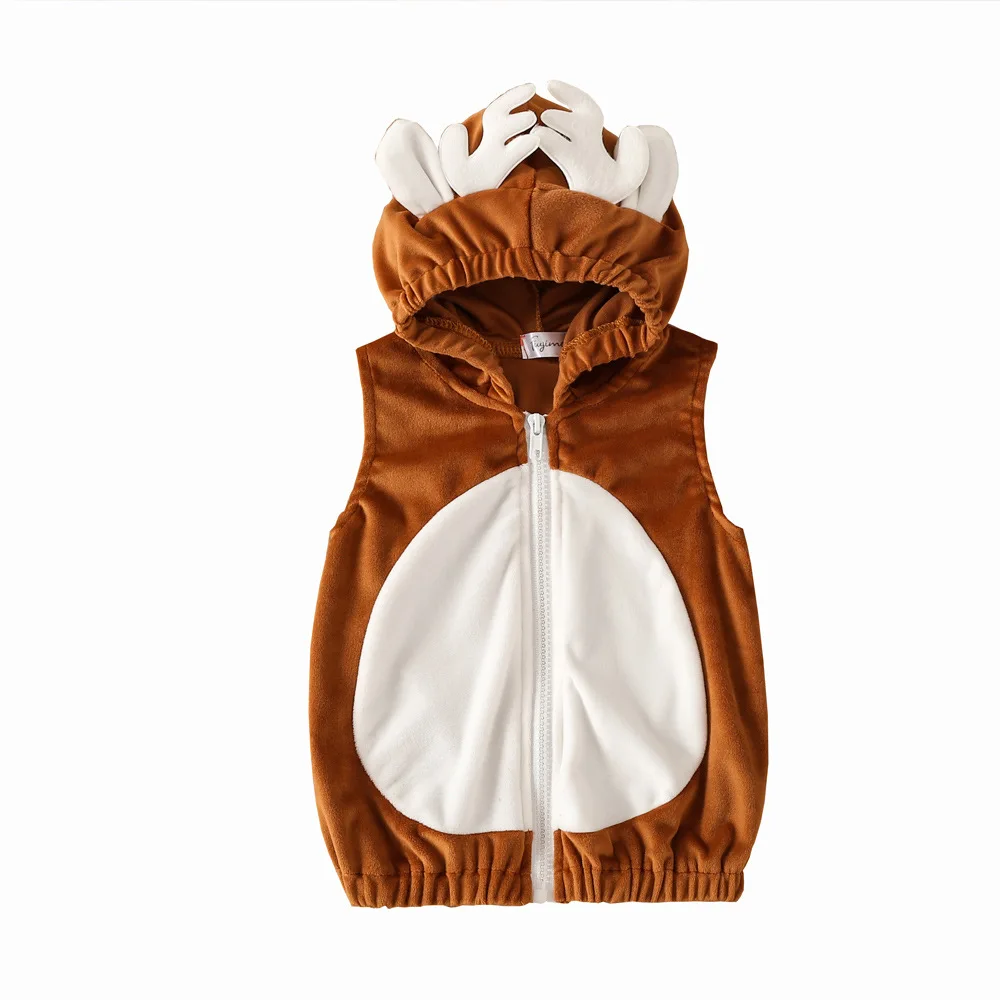 

Umorden Unisex Baby Infant Toddler Hoodie Deer Vest Waistcoat Zipper Christmas Halloween Purim Costumes 1-2T 2-3T