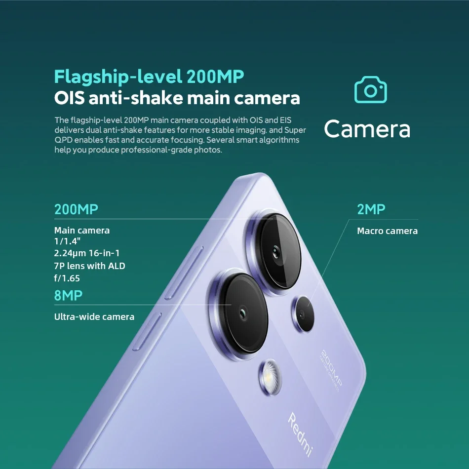 Глобальная версия Xiaomi Redmi Note 13 Pro, 4G, 200 МП, OIS-камера, 67 ...