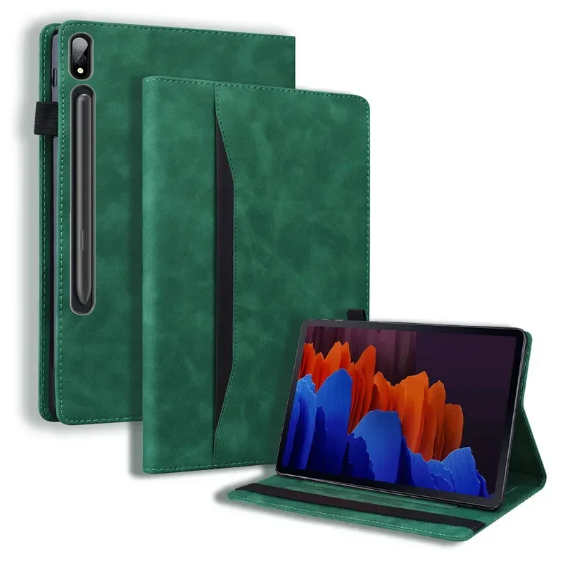 Fashion Wallet Stand PU Leather Cover for Samsung Tablets, 12.4