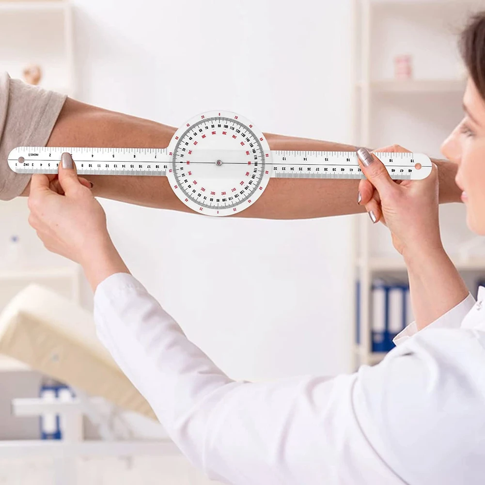 Digital Angle Protractor Angle Measuring Tool Angle Protractor 12 Inch Goniometer Transparent Orthopedic Angle Ruler 360 Degree Spinal Goniometer