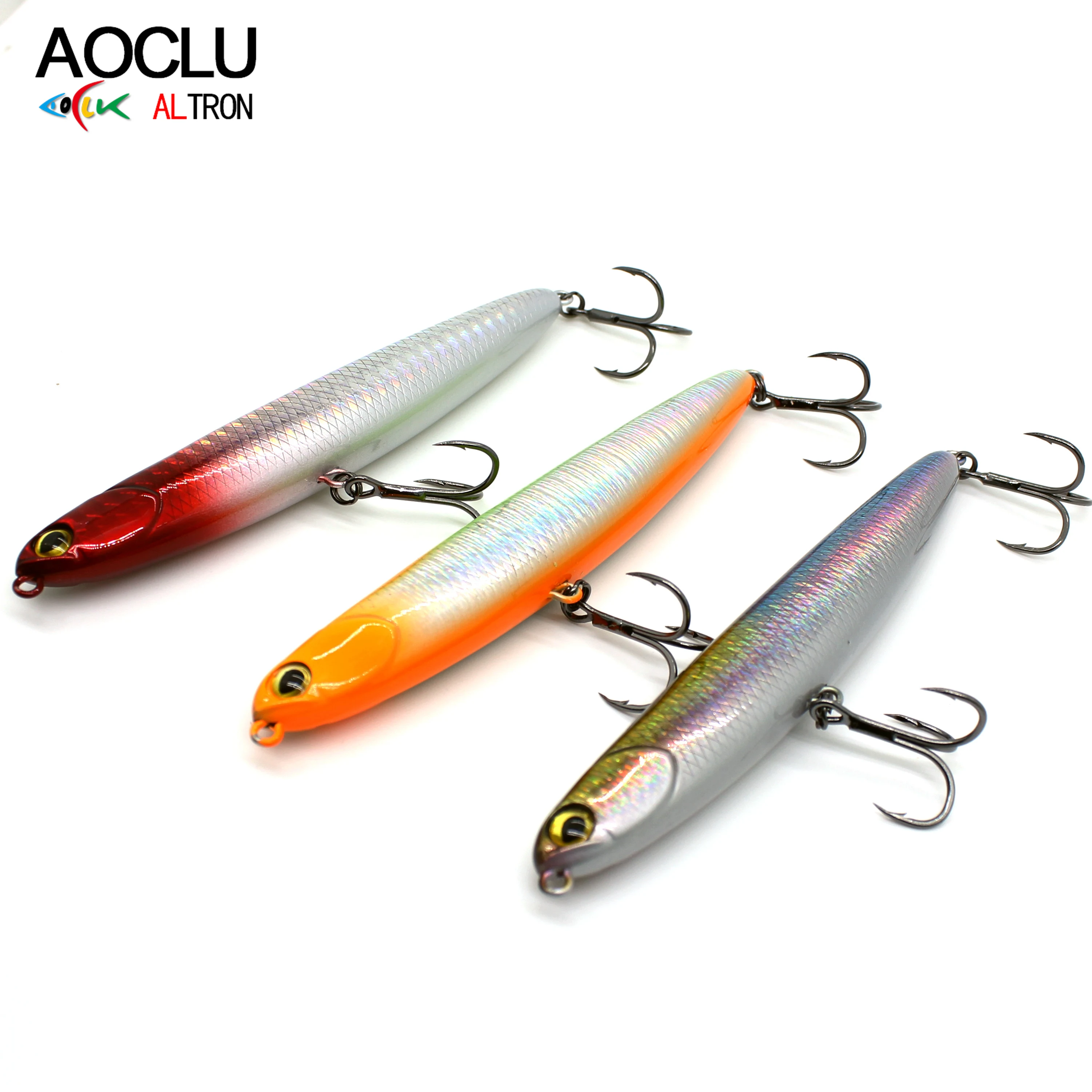 AOCLU-Harter Köder zum Angeln, Schwimmender Bleistift, Minnow Rassel, Shallow Rassel, Minnow, Süßwasser, Seabass Angeln, 105mm, 13,9g – Detail 21