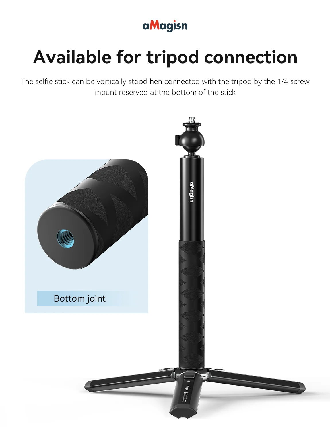 aMagisn Extendable Selfie Stick 70CM 120CM with 360&deg; Ball Head for Insta360 Ace Pro 2 X4 X3 Gopro Hero 13 12 DJI Action 5 pro selfie stick tripod selfie stick sports camera selfie stick cell phone selfie stick smartphone selfie stick