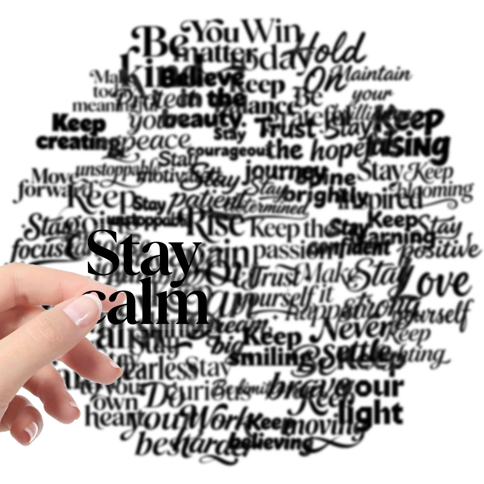 10/56개 동기 부여 문구 텍스트 투명 그래피티 스티커 검정 단어구 장식 DIY 여행가방 노트북 전화기 기타