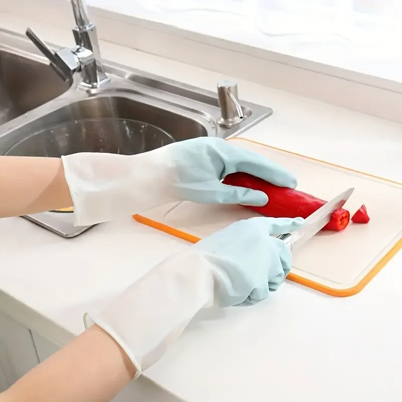 Household Cleaning Gloves Waterproof Kitchen Dishwashing Gloves Non-slip Housework Durable Laundry Was