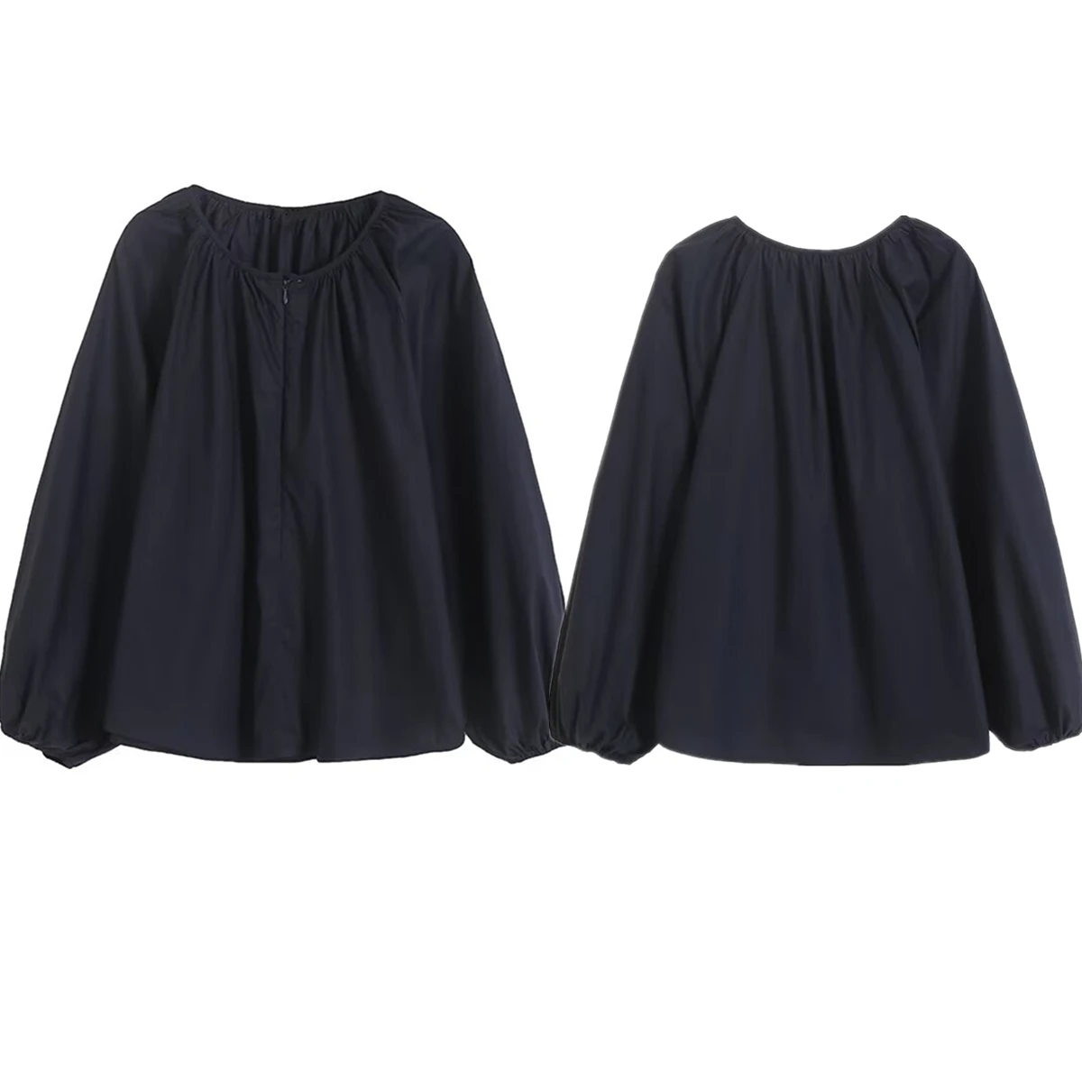 

Jenny&Dave Fashion Ladies Navy Color Spring Blouse Women Tops Cotton Loose Casual Shirt Minimalist Shirt For Women