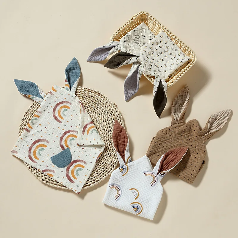 

Детское мягкое полотенце с заячьими ушками для новорожденных уютное одеяло успокаивающее спокойное спальное одеяло детское Пеленальное полотенце K88