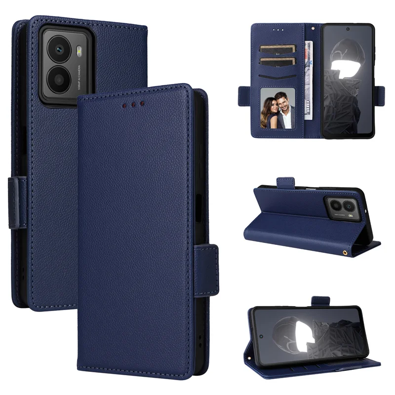 Enhanced Magnetic Wallet Phone Case with Side Buckle and Hanging Rope