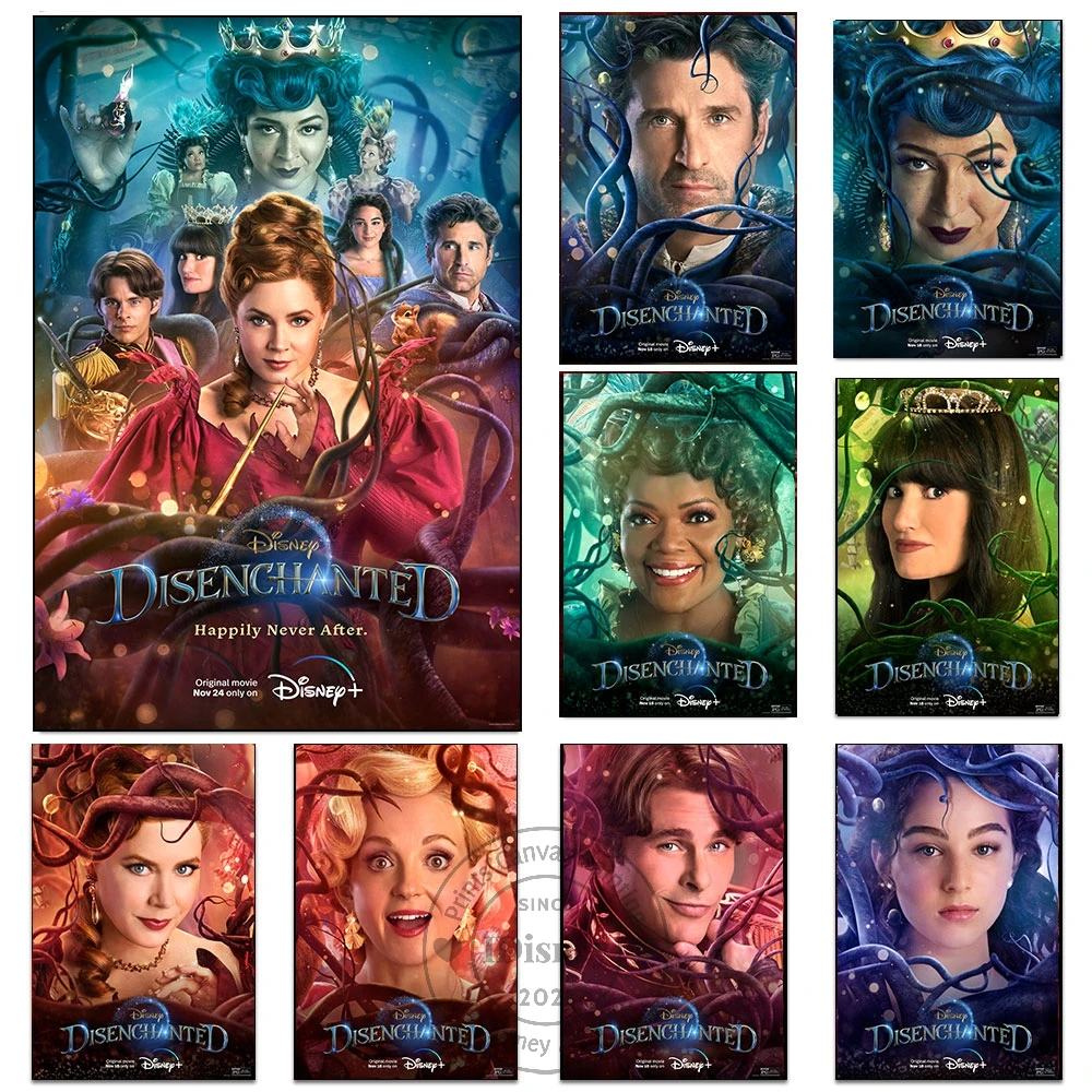 

Disenchanted Film Poster 2022 Fantasy Romantic Comedy Movie Prints Canvas Painting Cartoon Wall Art Kids Room Home Decoration