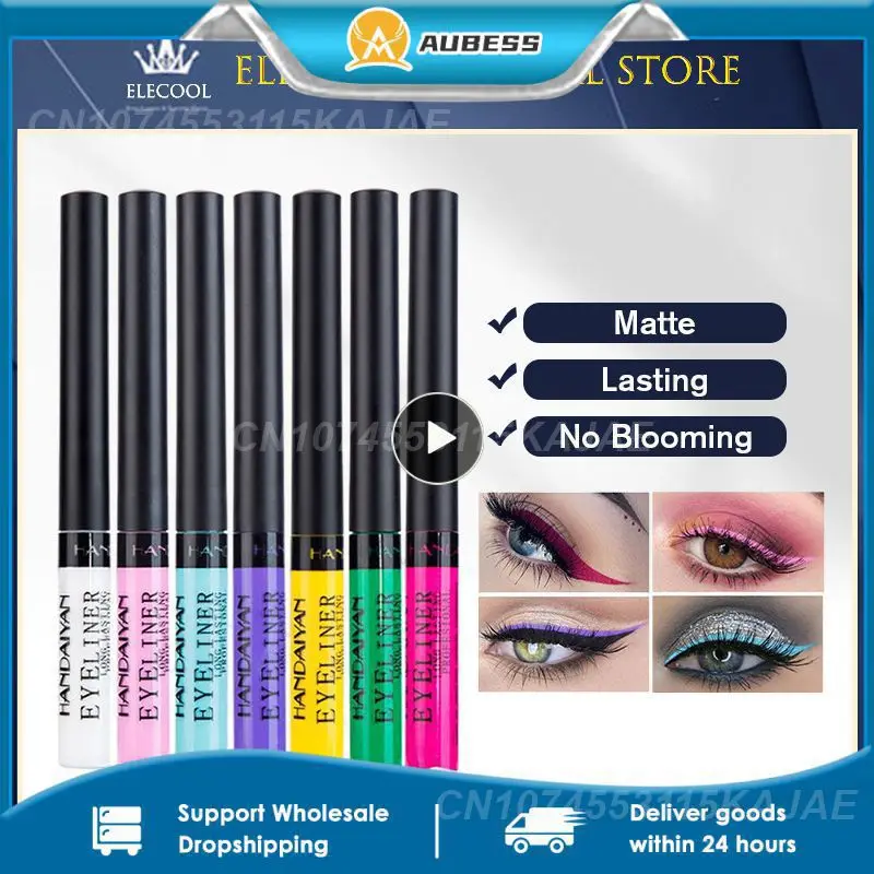 

Водостойкая жидкая подводка для глаз, 12 цветов, быстросохнущая стойкая матовая синяя белая неоновая гладкая подводка для глаз, карандаш, Косметика для макияжа