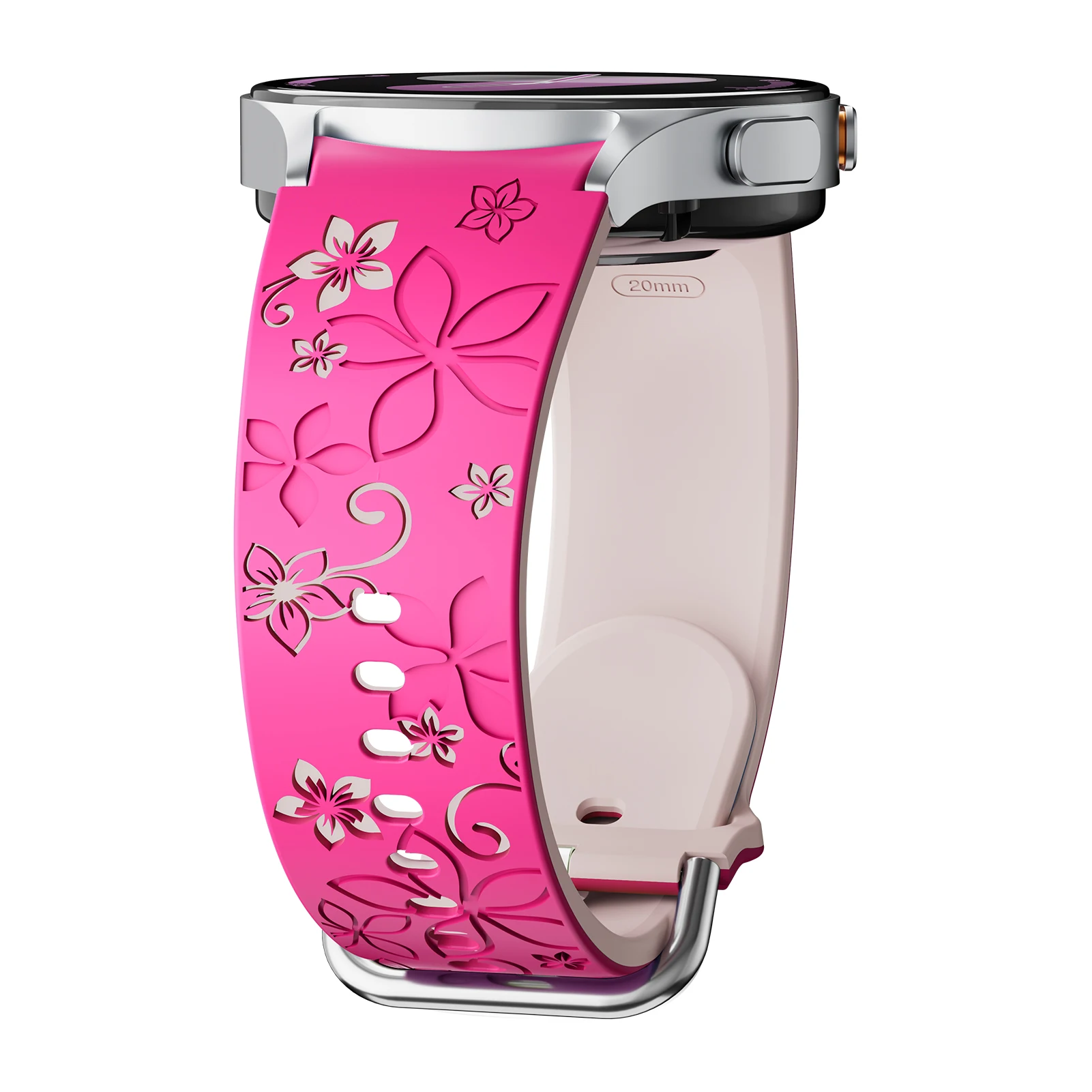 Engraved Silicone No-Gap Sport Bracelet Strap, Various Sizes