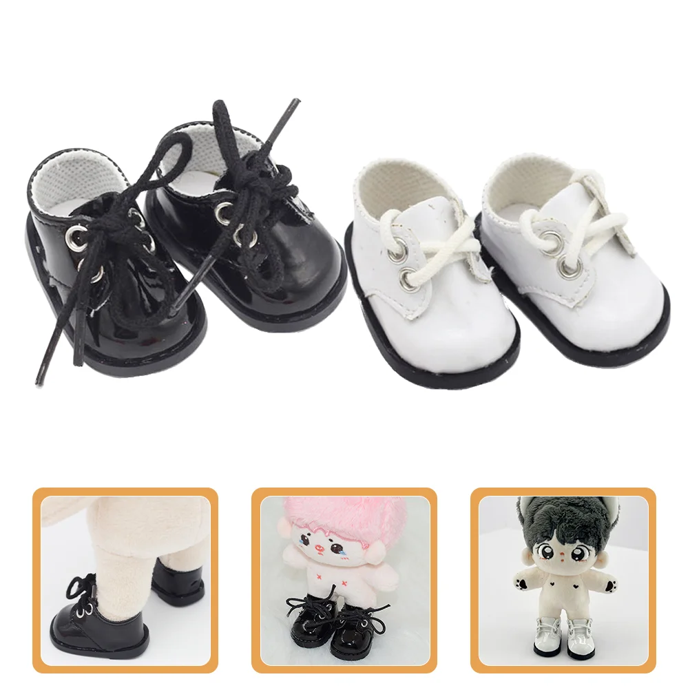 2 Pairs Accessories Plush Shoes Child Stuffed Children’s Toys Mini House Decor Children