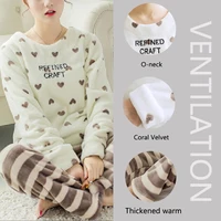 Winter Thickened Warm Coral Velvet Couple Pajamas Robe Women Homewear Hooded Men Long Flannel Solid Colour Easy to Clean Girl - Image 2
