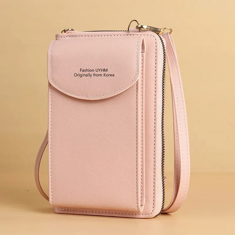 

New women's long clutch bag Large capacity mobile phone wallet zipper color crossbody shoulder bag