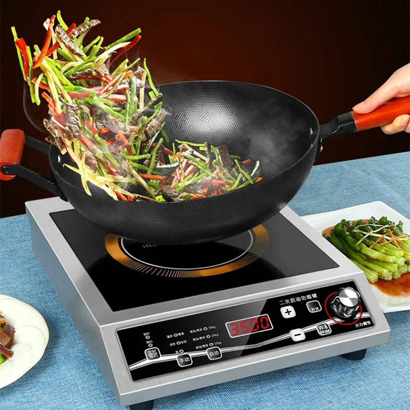 high-power single-head induction cooker button control maximum load-bearing 50KG black crystal panel 3500W images - 6