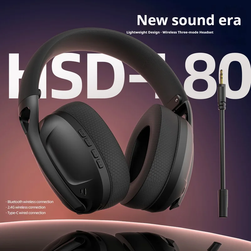 Smailwolf L80 Wireless Bluetooth Tri-Mode Gaming Headset Pc Laptop Tablet Over-Ear Headphones With Microphone Lightweight Design