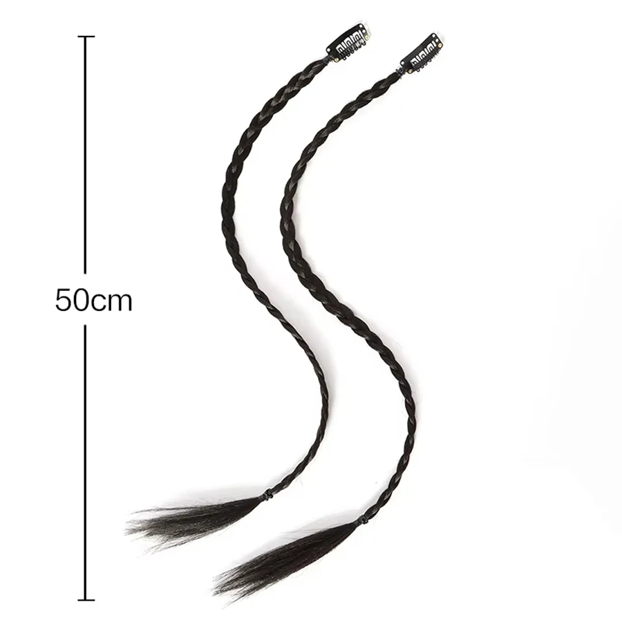 Allaosify Synthetic 2pcs Braid Wig With Strong BB Clip Lightweight Box Braid Ponytail Hair Piece for Women for Party Daily