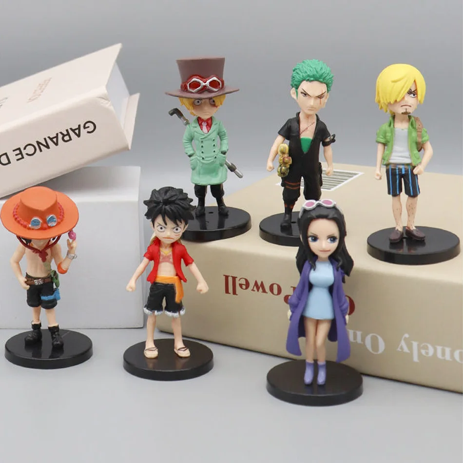 6pcs/set Anime One Piece Action Figure PVC Luffy New Action