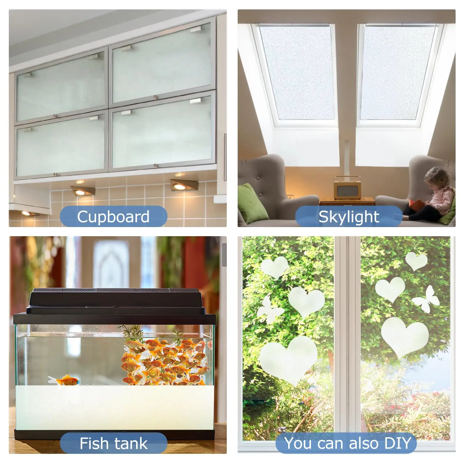 Matte White Window Privacy Film Frosted Anti Look Glass Opaque Stickers Cover Adhesive House for Home Bathroom Office Decoration