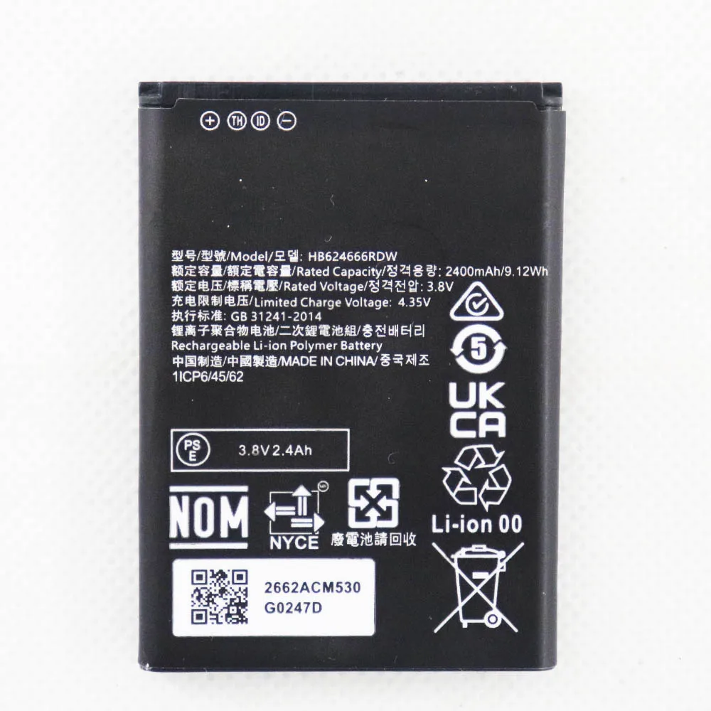 Bateria Hb624666rdw 2400mah para Huawei E5576820 4g Lte Wifi Roteador Modem Hotspot Bateria