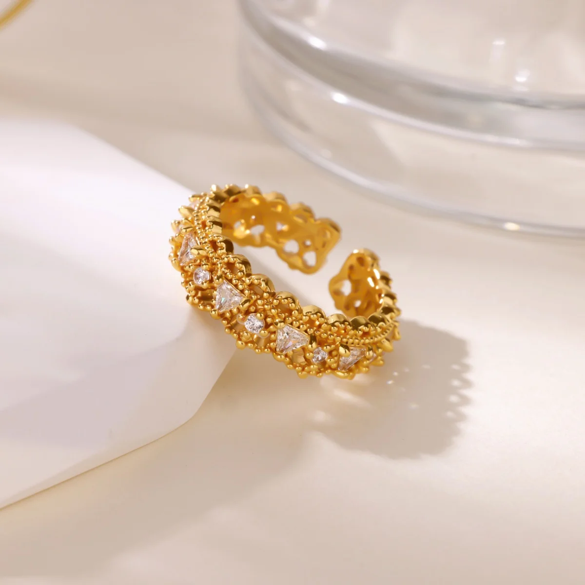 Zircon Floral Rings for Women