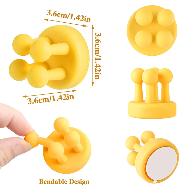 Wall Mount Hooks Multi Purpose Hooks Wall Holder Kitchen Hooks Wall Organizer Hook Shower Shaver Holder Silicone Wall-Mounted Toothbrush Holder Waterproof Multifunctional Hook Kitchen Bathroom Office