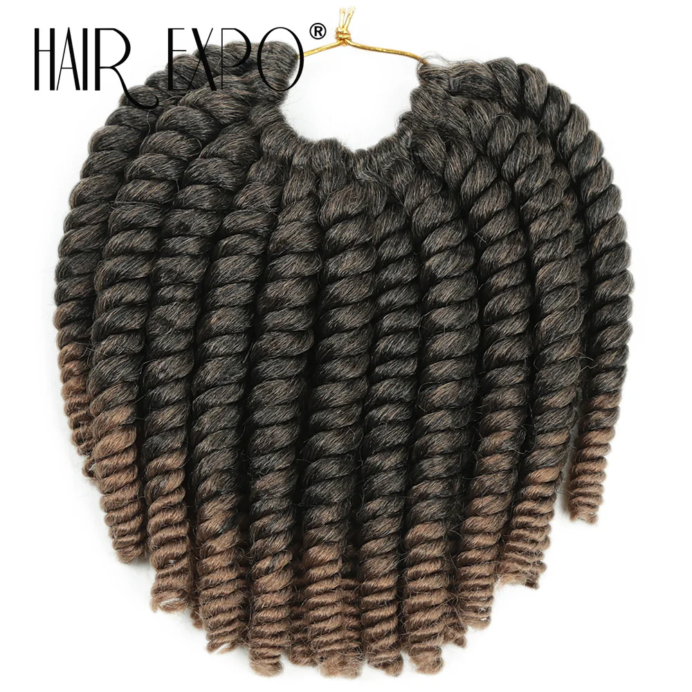 Havana Twist Crochet Hair 8Inch Synthetic Senegalese Twist Crochet Braids Ombre Havana Curls Braiding Hair Extensions For Women 1