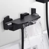 Universal Waterfall Thermostat Bathroom Shower Faucet Set with Handheld Showerhead Wall Mounted Brass Bathtub Hot&Cold Mixer Tap 2