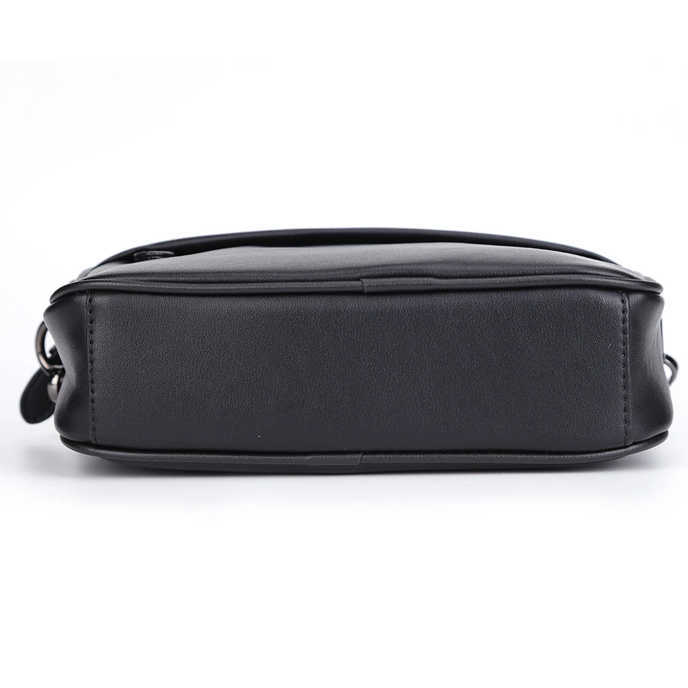 Leather Fashion Crossbody Bag Classic Pattern Casual Business Men Shoulder Crossbody Bag Wide Strap Small Square Male Sling Bags