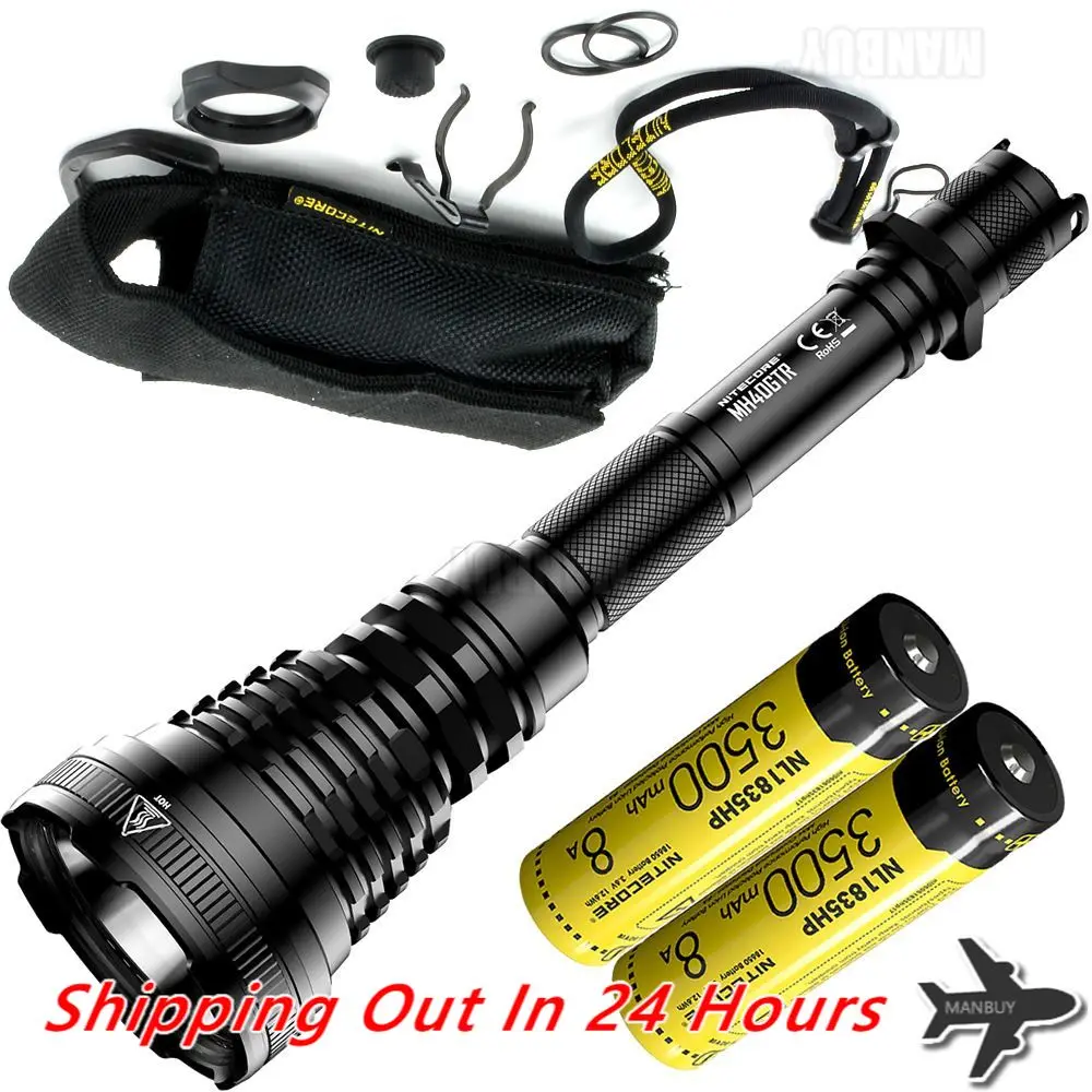 FREE Shipping Nitecore MH40GTR + 2x18650 Batteries 1200LMs Ultra Long Range 1004M Hunting Torch Tactical Rechargeable Flashlight | Освещение