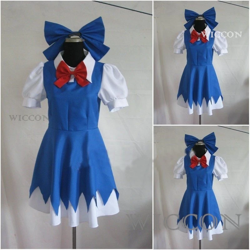 Anime Touhou Project Cirno Cosplay L'incorporimento del diavolo scarlatto Cirno con costume cosplay copricapo - immagine 2