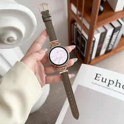 Elegant Women's Leather Watch Strap - Slim Bracelet Wristband for 22mm (Coffee brown)