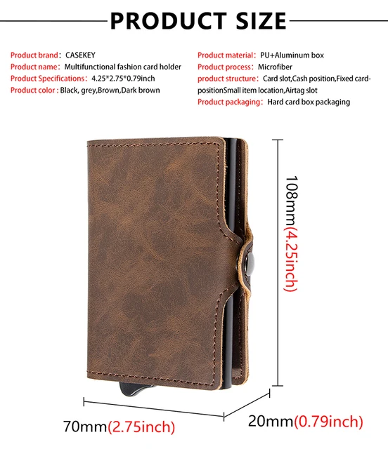 Porta Carte Anti Rfid Italia Portafoglio Minimalista RFID