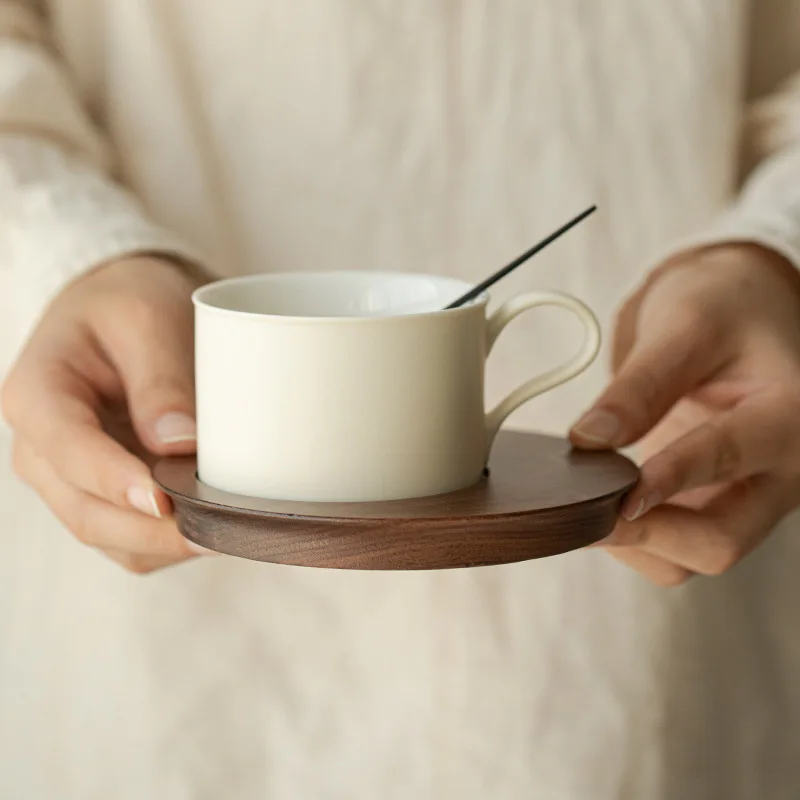 Ceramic 150ML Exquisite Coffee and Water Cup with Saucer - Perfect Holiday Gift
