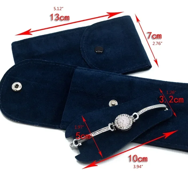 Velvet Snap Watch Flannel Bag Packaging Bag Ring Bracelet Gift Travel Storage Case Men Women Watch Lovers