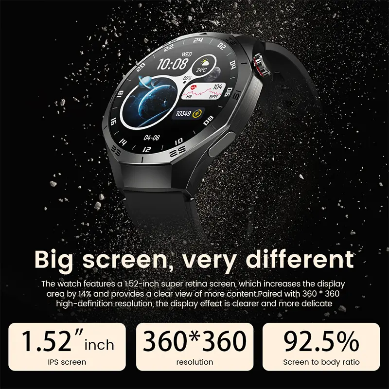 2025New For Android and ios Smart Watch Men AMOLED Screen GPS Motion trajectory Heart Rate Bluetooth Calls SmartWatch Waterproof - Image 3