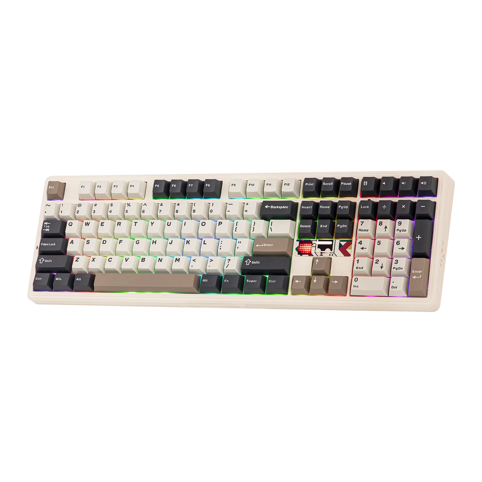 EPOMAKER X AULA F108 PRO V2 풀 사이즈 ANSI US 레이아웃 유선/BT/무선 기계식 키보드 (픽셀 스크린 및 RGB 백라이트 포함)