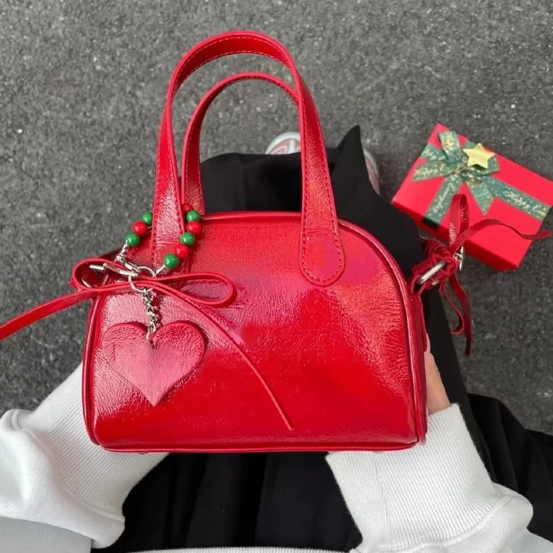 

Xiuya Casual Fashion Handbag for Women Pu Leather Solid Color Simple Fresh Cute Shoulder Bag 2024 New Designers Crossbody Bag
