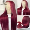 13x6 Red Straight HD Lace Front Wig Pre-Plucked Glueless Long Straight 99j Burgundy Synthetic Lace Front Wigs For Black Women 1