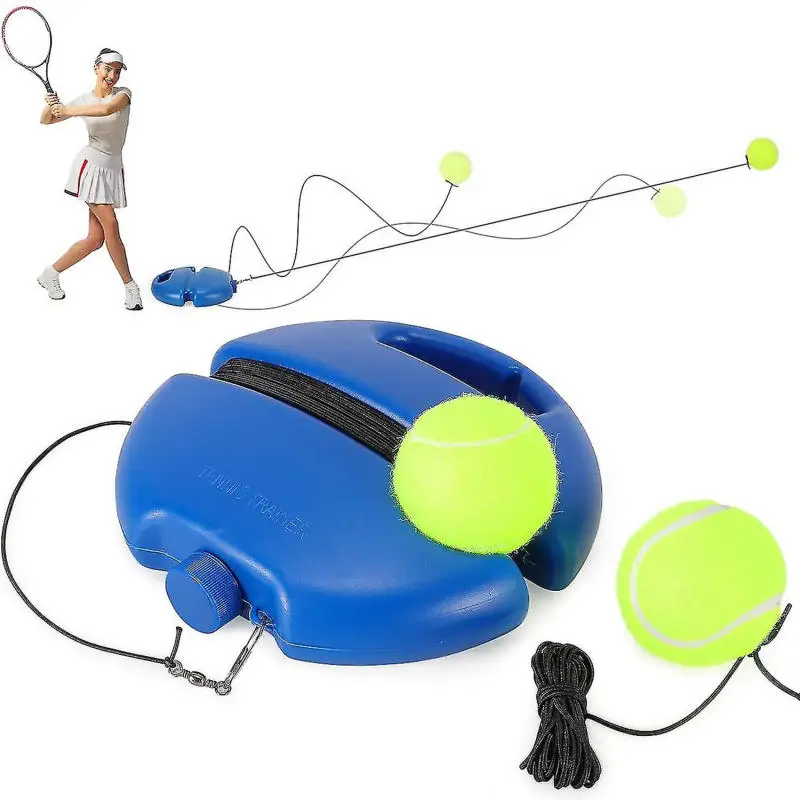 Tennis Training Aids Base Elastic Rope Ball Partner Sparring Device Practice Self-Duty Rebound Tennis Trainer