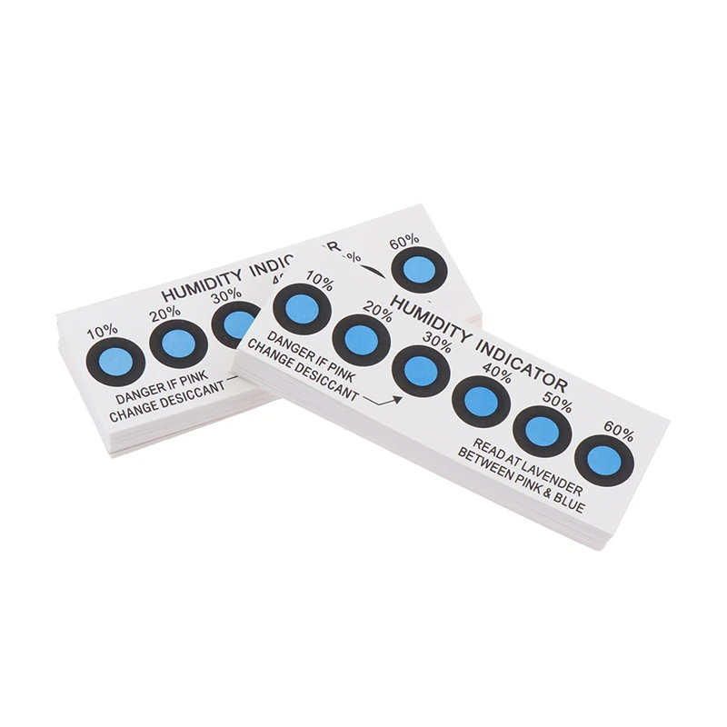 Description Picture 6 of item50 Pcs Humidity Indicator Card For Testing Humidity In Closed Containers10%-60% Test Paper Card Blue Six-point Humidity Card