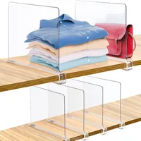 Wardrobe Clothes Organize Sorting Shelf Partitions Acrylic Clothing Baffle Jeans Pants Storage Organize 1