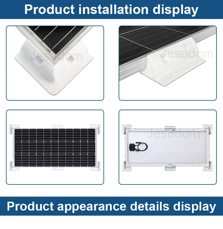 Wohnwagen-Solarpanel-Montagehalterungs-Kits mit IP68-Autokabel-Anschlussdose, ABS-Befestigung für Wohnmobil, Boot, Yacht, Dach, Deck, PV-Halter – Detail 10