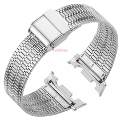 Stainless Steel Double Safety Buckle Strap Bracelet for Galaxy 8 Band (Silver)