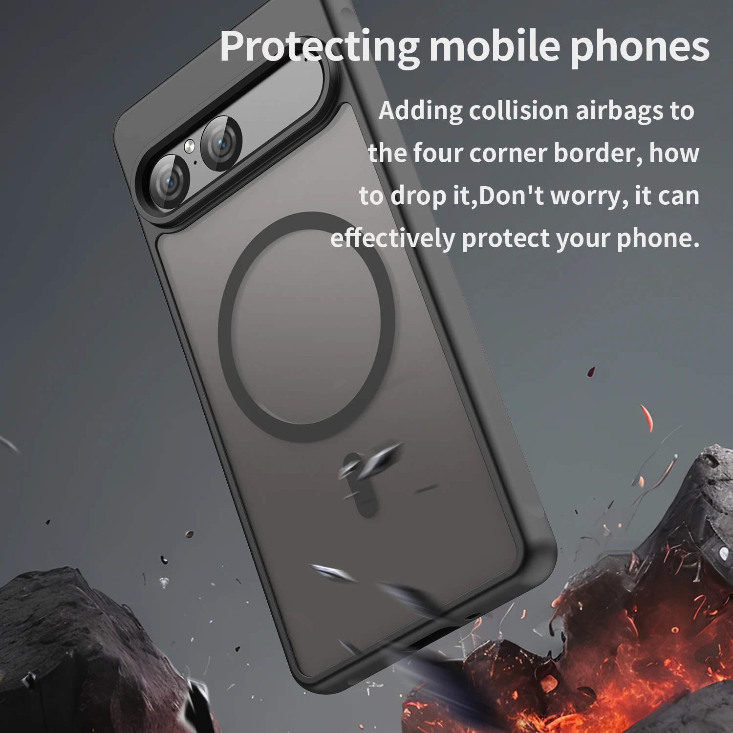 MagSafe Wireless Charging Matte TPU Cover with Camera Lens Protection and Shockproof Design