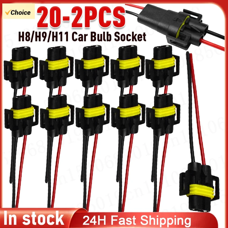 Koplamp Sockets Adapter, H11 H8 Koplamp Connector Bulb Socket Kabelboom Connectors voor Koplamp Mistlamp 12V 24V Koplamp Sockets Adapter, H11 H8 Koplamp Connector Bulb Socket Kabelboom Connectors voor Koplamp Mistlamp 12V 24V